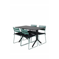 Way - Café Table - Black / Black 120*70cm, Lina Dining Chair - Green_4