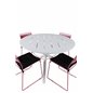 Alma Dining Table - White Alu - ø120cm, Lina Dining Tuoli Pink_4