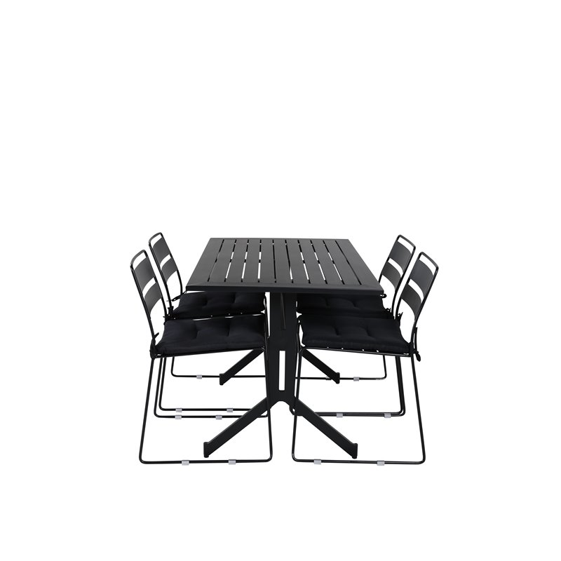 Way - Café Table - Musta / Musta 120 * 70cm, Lina-ruokatuoli - Black_4