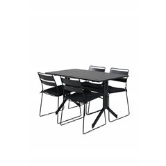 Way - Café Table - Musta / Musta 120 * 70cm, Lina-ruokatuoli - Black_4