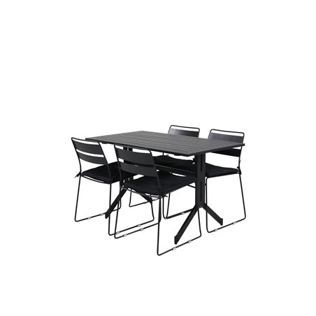 Way - Café Table - Musta / Musta 120 * 70cm, Lina-ruokatuoli - Black_4