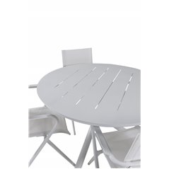 Alma Dining Table - White Alu - ø120cm, Alina Dining Chair - white Alu / White Textilene_4