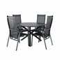 Alma Dining Table - Black Alu - ø120cm, Copacabana Recliner -tuoli