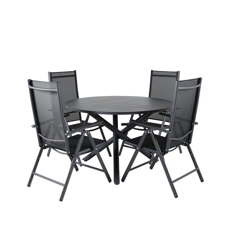 Alma Dining Table - Black Alu - ø120cm, Break 5:pos Pääartikkeli: Black/Black_4