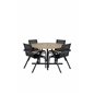 Cruz Dining Table - Black Steel / Acacia (teak look) ø140cm, Meksikon tuoli - Black/Teak_4