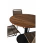 Cot Dining Table - Black Steel / Acacia Ö100cm+Lindos Stacking Chair - Black Alu / Latte Rope