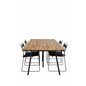 Chan Dining Table - Black Steel / Acacia - 200cm+Lina Päivällinen - Black_4