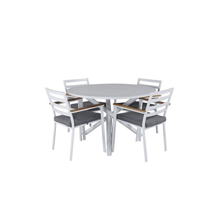 Alma Dining Table - White Alu - ø120cm, Brasilia Carmstol