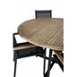 Cruz Dining Table - Black Steel / Acacia (teak look) ø140cm, Texas Chair - Black/Teak_4