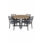 Cruz Dining - Black Steel / Acacia (teak look) ø140cm, Brasilia Carmstol