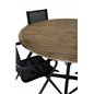 Cruz Dining Table - Black Steel / Acacia (teak look) ø140cm, Alina Dining Chair - Black Alu / Black Textilene_4