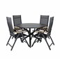 Alma Dining Table - Black Alu - ø120cm, Panama Light 5-pos Black/Black ja Tek_4