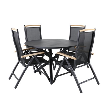 Alma Dining Table - Black Alu - ø120cm, Panama 5:pos Pääartikkeli: Black/Black_4