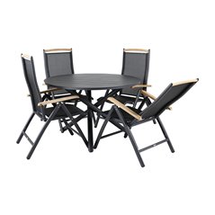 Alma Dining Table - Black Alu - ø120cm, Panama 5:pos Pääartikkeli: Black/Black_4