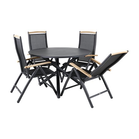 Alma Dining Table - Black Alu - ø120cm, Panama 5:pos Pääartikkeli: Black/Black_4