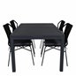 Marbella-pöytä 160/240 - Black/Black, Julian Dining Chair - Black Steel / Black Rope 4 4 4