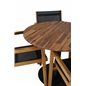 Cot Dining Table - Black Steel / Acacia (teaklook) - ø100cm + Venice Stackingchair Teak/Black Textilene