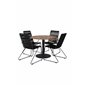 Cot Dining Table - Black Steel / Acacia Ö100cm+Bois Armchair - Black Alu / Black Rope