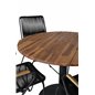 Cot Dining Table - Black Steel / Acacia Ö100cm+Bois Armchair - Black Alu / Black Rope