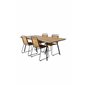 Chan Spisebord - Sort Stål / Acacia (teak look) - 200cm + Spisestuestol i træ - Sort Alu / Acacia_4