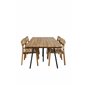 Chan Dining Table - Black Steel / Acacia (teak look) Marion Stackable Armchair