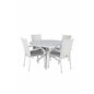 Alma Dining Table - White Alu - ø120cm, Anna Chair Valkoinen 4