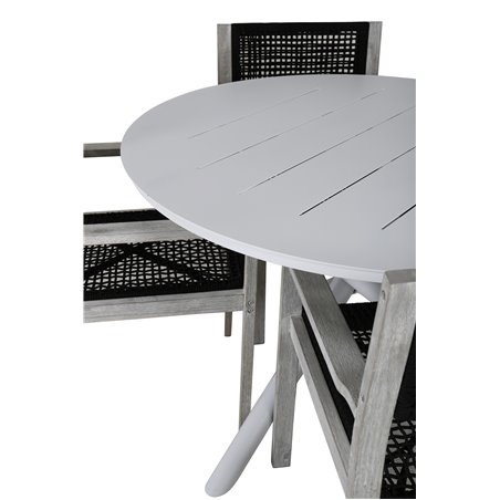 Alma Dining Table - Valkoinen Alu Rives Alkuperäinen nimi: White Wash Acacia / Black Rope