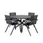 Alma Dining Table - Black Alu - ø120cm, Meksikon tuoli Black/Teak_4