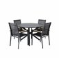 Alma Dining Table - Black Alu - ø120cm, Texas Chair Black/Teak_4