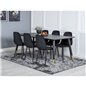 Dipp Dining Table - 180*90cm - Black / Black Brass, Polar Diamond Dining Chair - Black Legs - Black Velvet_6