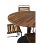 Cot Dining Table - Black Steel / Acacia Ø100cm+Bois Dining Chair - Black Alu / Acacia_4