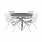 Parma Taulu 140 - Valkoinen / Harmaa, Alina Dining Chair - White Alu / Valkoinen tekstiili