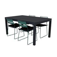 Marbella Table 160/240 - Black/Black, Lina Dining Chair - Green_4