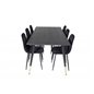 Dipp Dining Table - 180*90cm - Black / Black Brass, Polar Diamond Dining Chair - Black Legs - Black Velvet_6