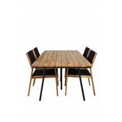 Chan Dining Table - Black Steel / Acacia Little John Dining Chair: Black Rope, tunnetuin esittäjä Acacia