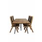 Chan Spisebord - Sort stål / Acacia (teak look) - 200cm + Peter 5: pos Stol - Sort reb / Acacia_4