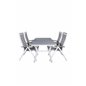 Virya Dining Table - White Alu / Grey Glass Albany 5: Pos -tuoli