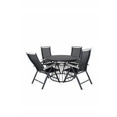 Tropea Dining Table - Black Steel / Grey Spray Glass, Albany 5:pos Pääartikkeli: Black/Black_4