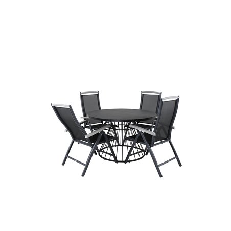 Tropea Dining Table - Black Steel / Grey Spray Glass, Albany 5:pos Pääartikkeli: Black/Black_4