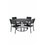 Tropea Dining Table - Black Steel / Grey Spray Glass, Levels Chair - Black Alu / Black Aintwood