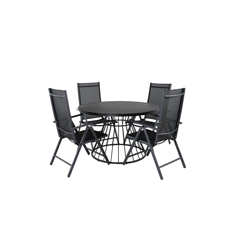 Tropea Dining Table - Black Steel / Grey Spray Glass, Break 5:pos Pääartikkeli: Black/Black_4