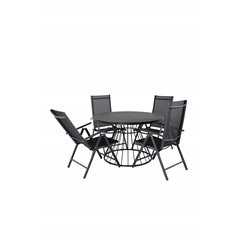 Tropea Dining Table - Black Steel / Grey Spray Glass, Break 5:pos Pääartikkeli: Black/Black_4