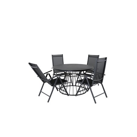 Tropea Dining Table - Black Steel / Grey Spray Glass, Break 5:pos Pääartikkeli: Black/Black_4