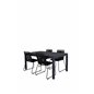 Marbella Tabell 160/240 - Svart / svart, Lindos Stapelbar stol - Svart Aluminium / Svart Rep_4