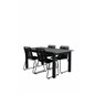 Albany Tabell - 160/240 - Svart / Grå, Lindos Stapelbar stol - Svart Aluminium / Svart Rep_4