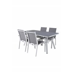 Virya Dining Table - White Alu / Grey Glass Valkoinen/Grey_4