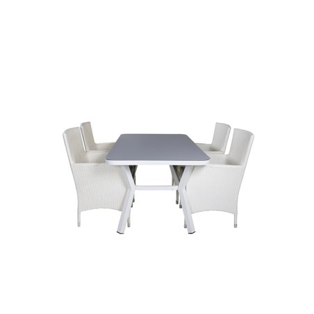 Virya Dining Table - White Alu / Grey Glass - Small Table+Malin Carmstol