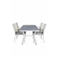 Virya Dining Table - White Alu / Grey Glass Anna -tuoli Valkoinen 4