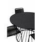 Tropea Dining Table - Black Steel / Grey Spray Glass, Lindos Stacking Chair - Black Alu / Black Rope