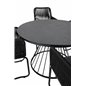 Tropea Dining Table - Black Steel / Grey Spray Glass, Lindos Carmstol epäonnistuneen mustan teräksen kanssa